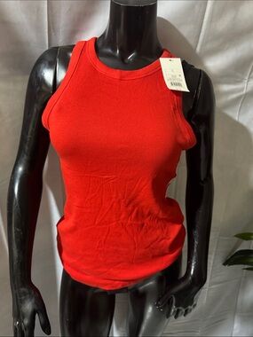 a new day orange Ribbed Tank Top